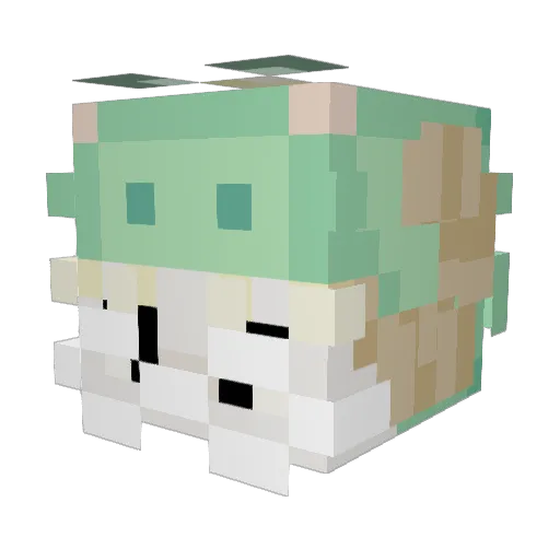 LIGHTHOLTY Minecraft avatar head, 3D render
