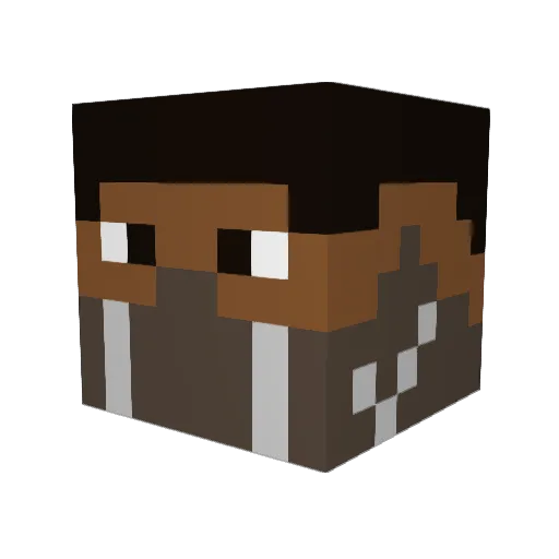 LIKECRECK Minecraft avatar head, 3D render