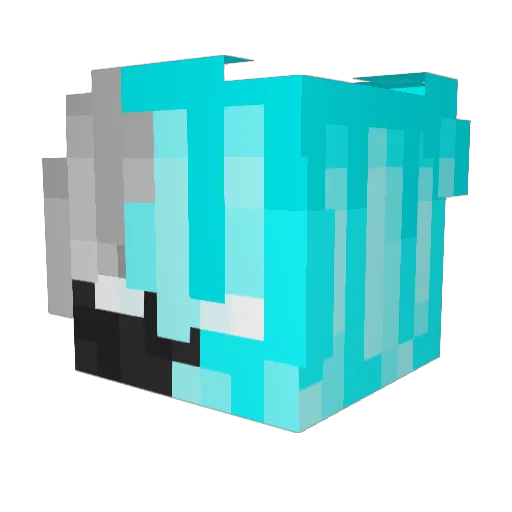 LILAiC Minecraft avatar head, 3D render