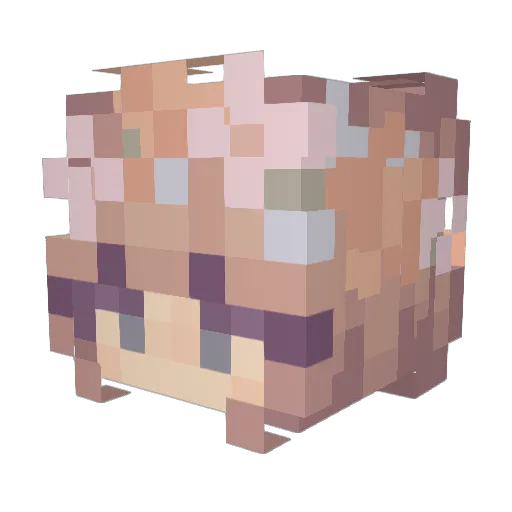 LILLIERM Minecraft avatar head, 3D render