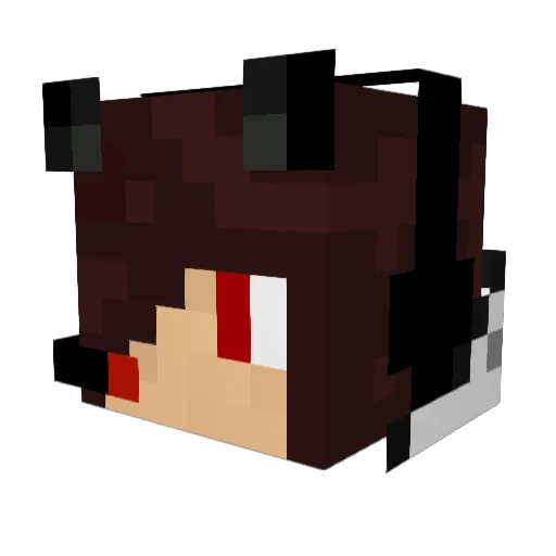 LILWolfieUWU Minecraft avatar head, 3D render