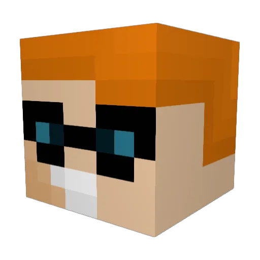 LIL_NEMO Minecraft avatar head, 3D render