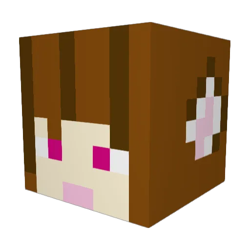 LILpurpur Minecraft avatar head, 3D render