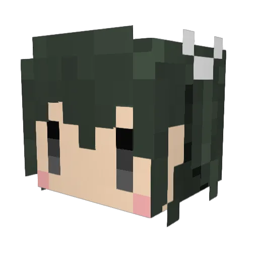 LINE_LINE_666 Minecraft avatar head, 3D render