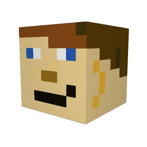 LINUSscf Minecraft avatar head, 3D render