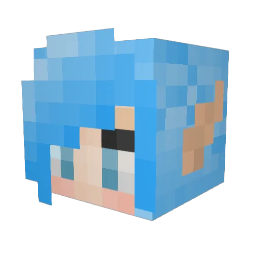 LINling Minecraft avatar head, 3D render