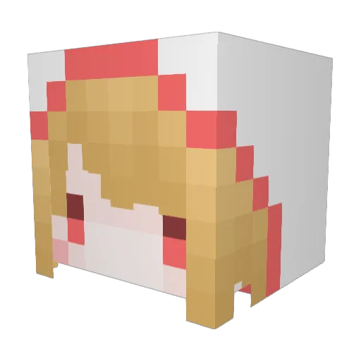 LI_ri Minecraft avatar head, 3D render