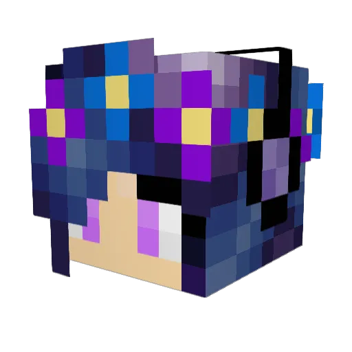 LIyUU_U Minecraft avatar head, 3D render