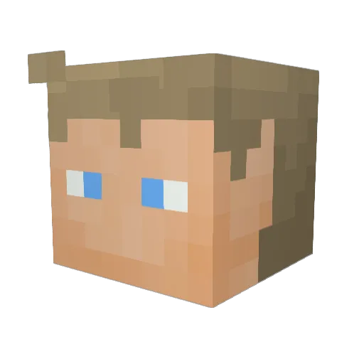LJGroom Minecraft avatar head, 3D render
