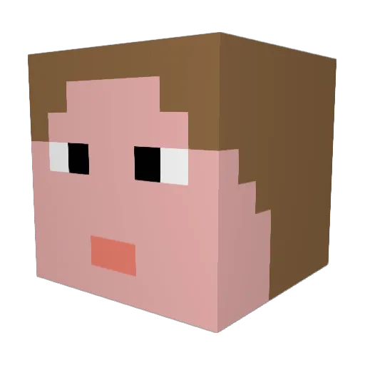 LJLCrafts Minecraft avatar head, 3D render
