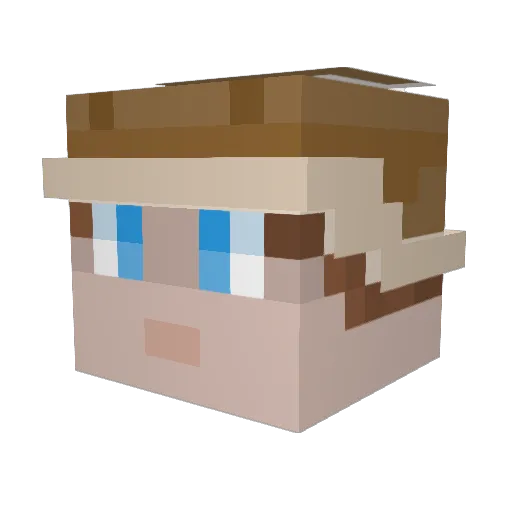 LJx3 Minecraft avatar head, 3D render