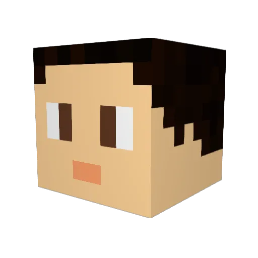 LK0LA Minecraft avatar head, 3D render
