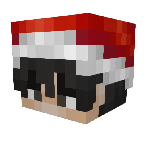 LKered Minecraft avatar head, 3D render