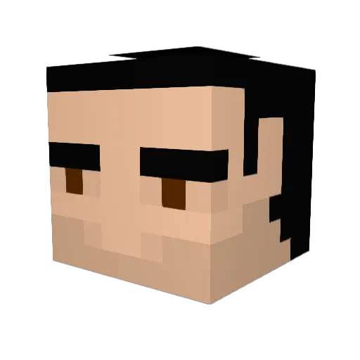 LKpv Minecraft avatar head, 3D render