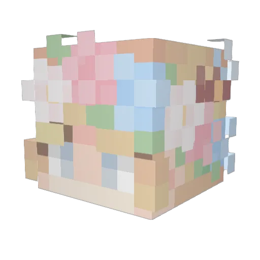 LLFisshion Minecraft avatar head, 3D render