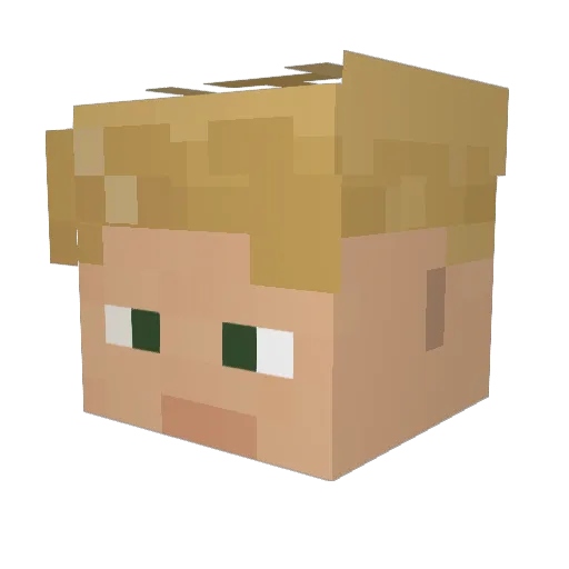 LLH_Minecraft Minecraft avatar head, 3D render