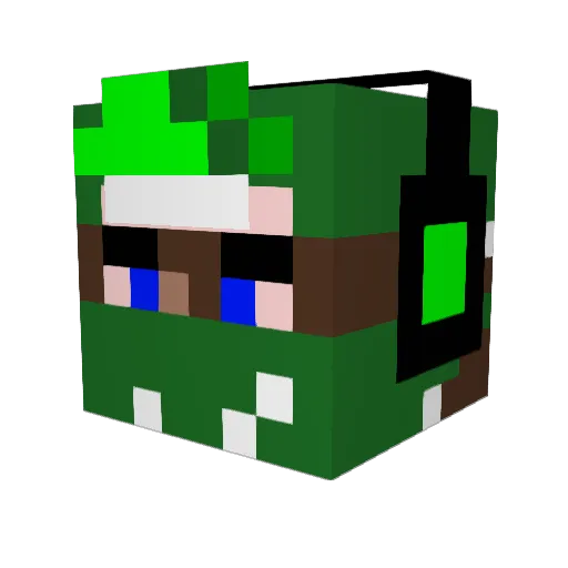 LLK1_ Minecraft avatar head, 3D render