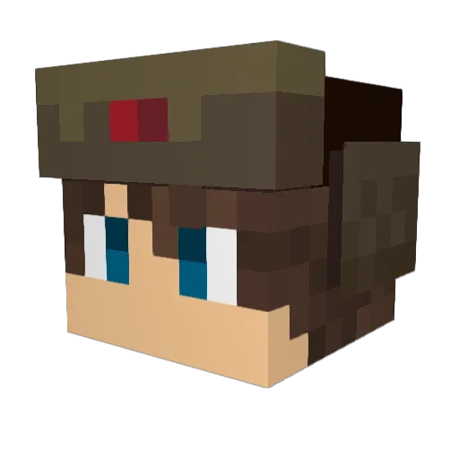LLLintobean Minecraft avatar head, 3D render