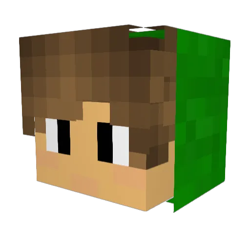 LLM13IMPERATORE Minecraft avatar head, 3D render