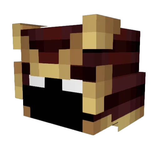 LLTrickster Minecraft avatar head, 3D render