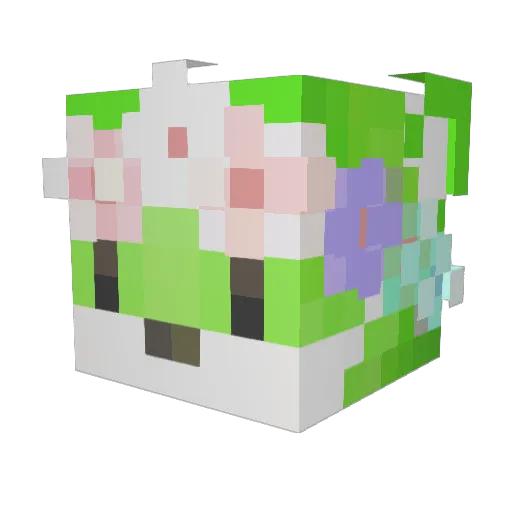 LL_pudding Minecraft avatar head, 3D render