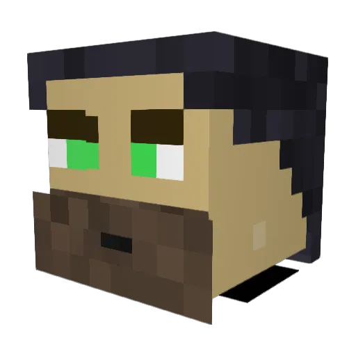 LLamaSenior Minecraft avatar head, 3D render