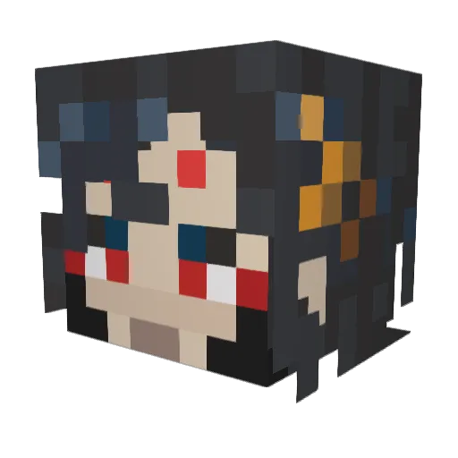 LLemonz Minecraft avatar head, 3D render