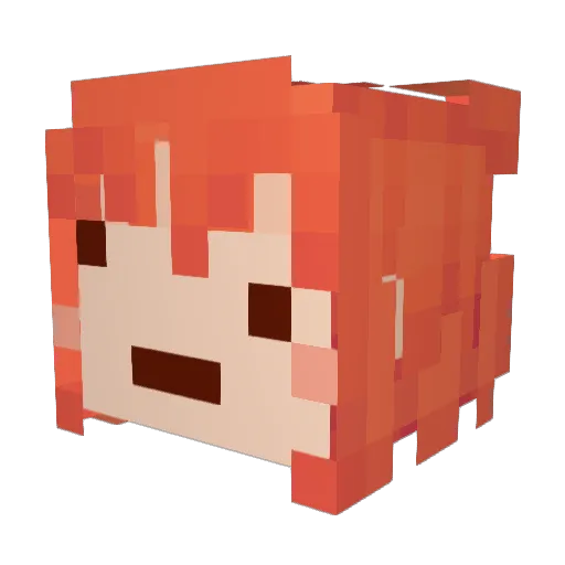 LM0667_ Minecraft avatar head, 3D render