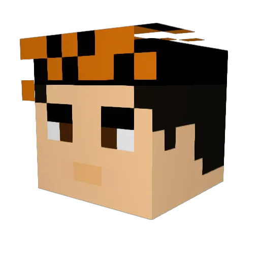 LM7_05 Minecraft avatar head, 3D render
