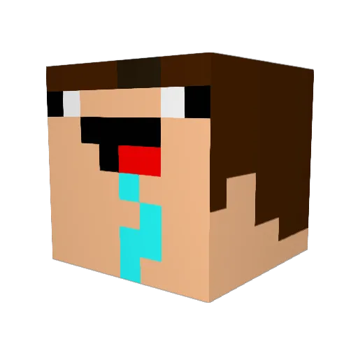 LMDY Minecraft avatar head, 3D render