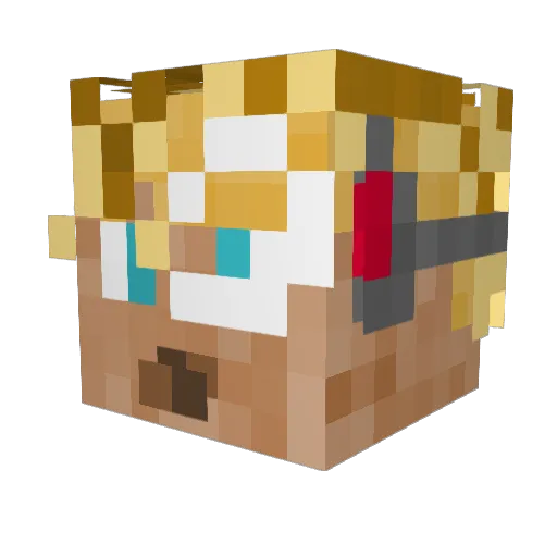 LMD__ Minecraft avatar head, 3D render