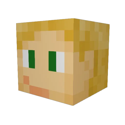 LMF321 Minecraft avatar head, 3D render