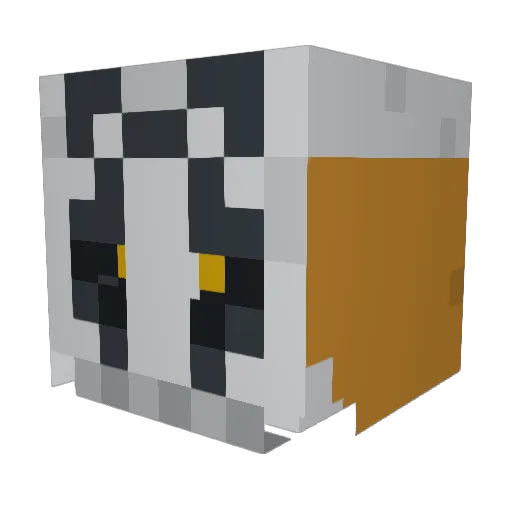 LMG07 Minecraft avatar head, 3D render