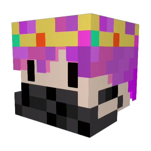 LMG_ace Minecraft avatar head, 3D render