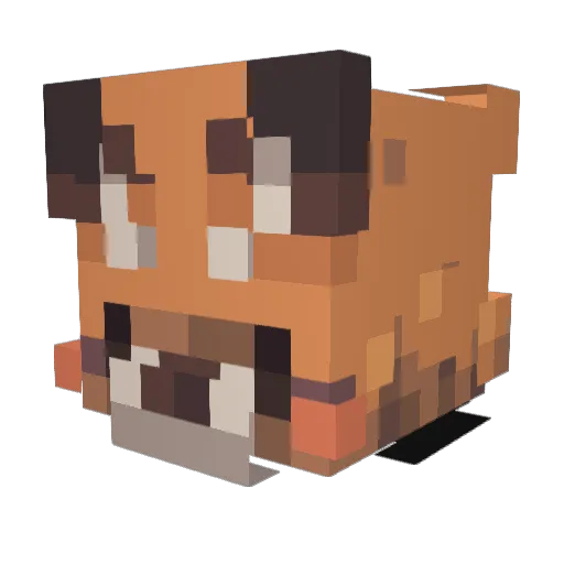 LMOF Minecraft avatar head, 3D render