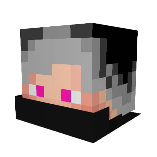 LM_shiro Minecraft avatar head, 3D render
