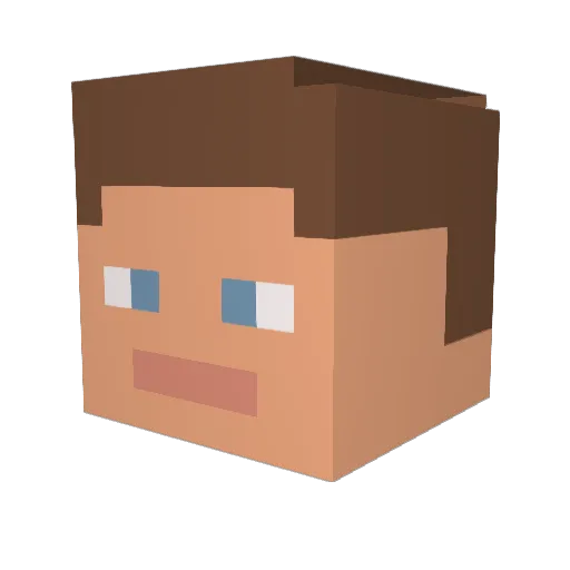 LNHDT1 Minecraft avatar head, 3D render