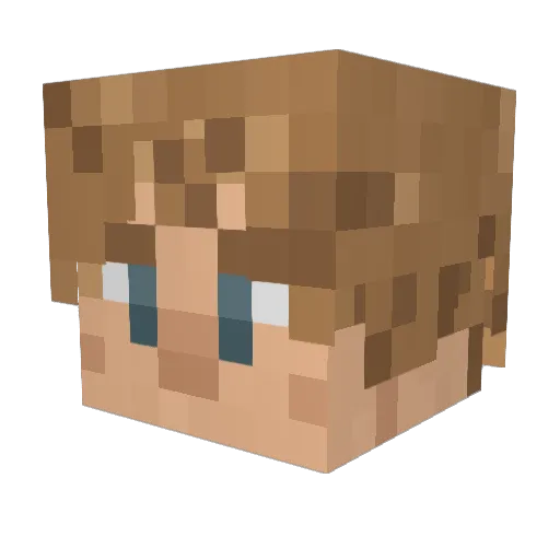 LNKY030 Minecraft avatar head, 3D render