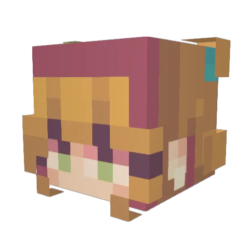 LNNNBB Minecraft avatar head, 3D render