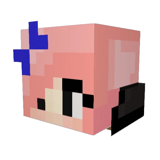 LN_atsumari Minecraft avatar head, 3D render