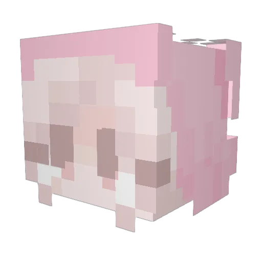 LOAlicia Minecraft avatar head, 3D render