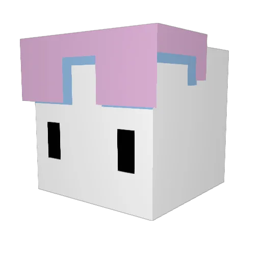 LOBBY_ruby Minecraft avatar head, 3D render
