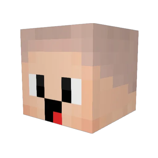 LOGO Minecraft avatar head, 3D render