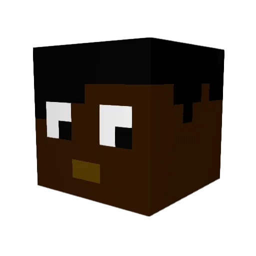LOL1ON Minecraft avatar head, 3D render
