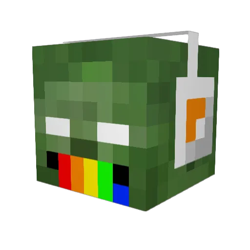 LOLELOL Minecraft avatar head, 3D render