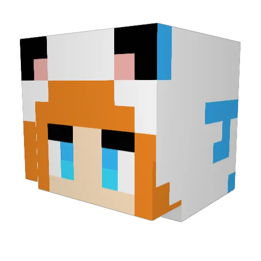 LOLIPOPO Minecraft avatar head, 3D render