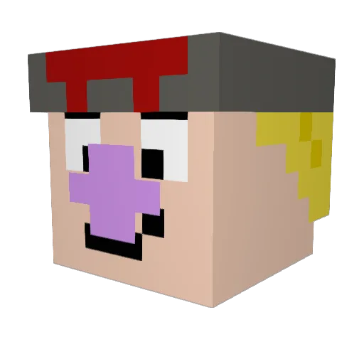 LOLZOCKERPIMPF Minecraft avatar head, 3D render