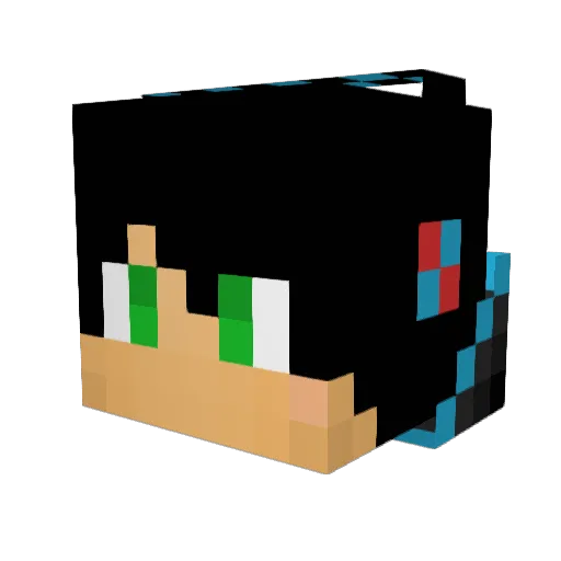 LOLcraftHD34 Minecraft avatar head, 3D render