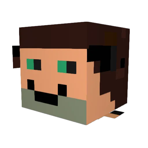 LOLzTrol Minecraft avatar head, 3D render