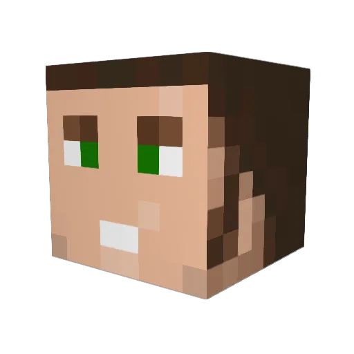 LOMIKK Minecraft avatar head, 3D render